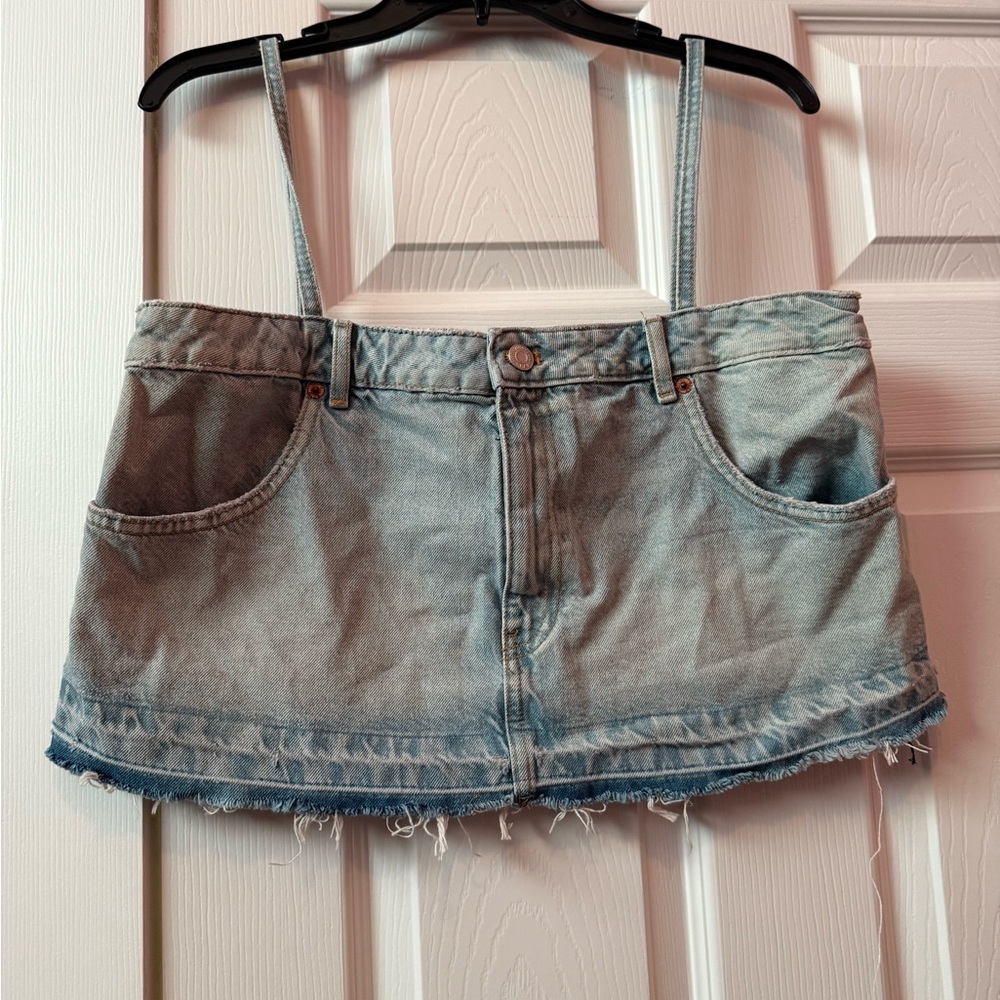 Zara Light Blue Denim Croptop